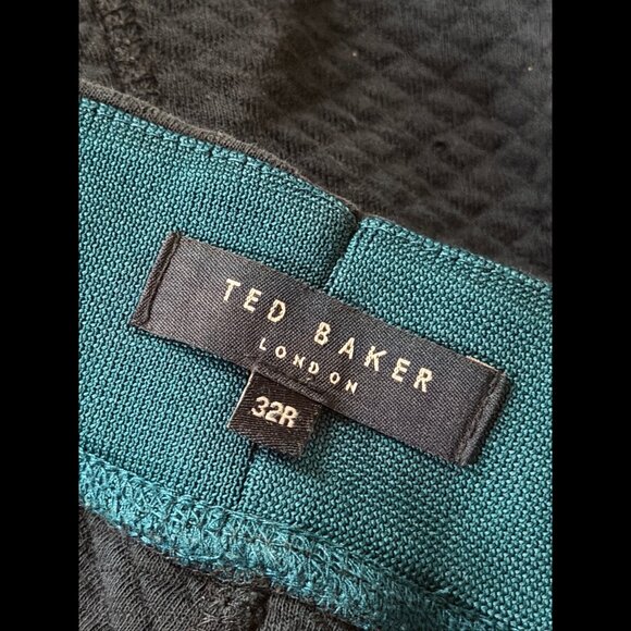 Ted Baker Joggers 32R Mens Blue Navy Quilted Back Pocket Zip - Picture 8 of 10